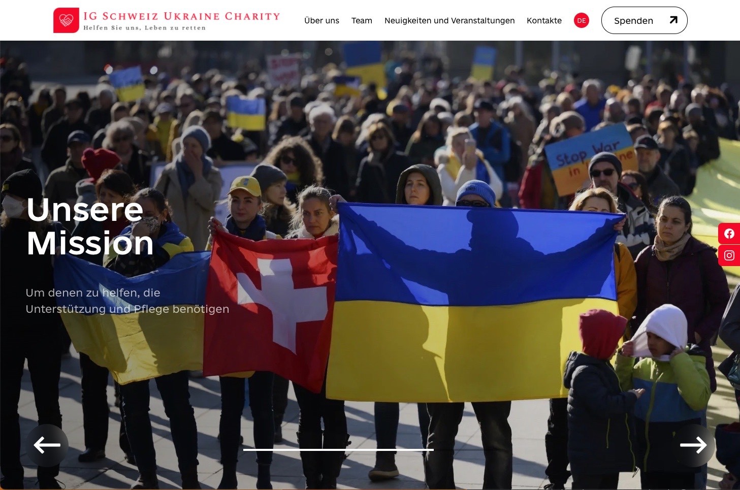 Сайт фонда Schweiz Ukraine Charity